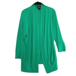 Antthony Originals Cardigan Womens Green Large Stretch Long Sleeve Open Front.